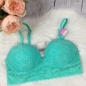 NWT Pink VS Lace Bralette Push-up